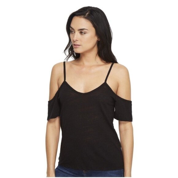 Revolve LNA Off The Shoulder Tee Top T-shirt Short Sleeve Black Size Small - Picture 2 of 9